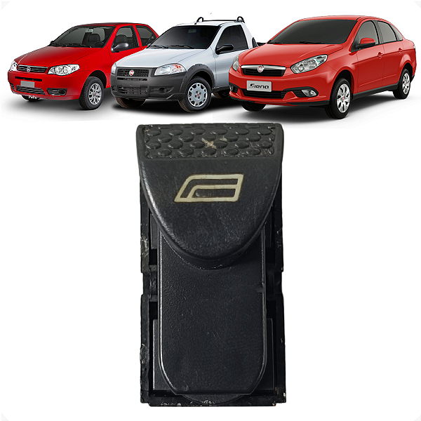 Comando Botão Vidro Elétrico Palio Siena Strada 2001 a 2008