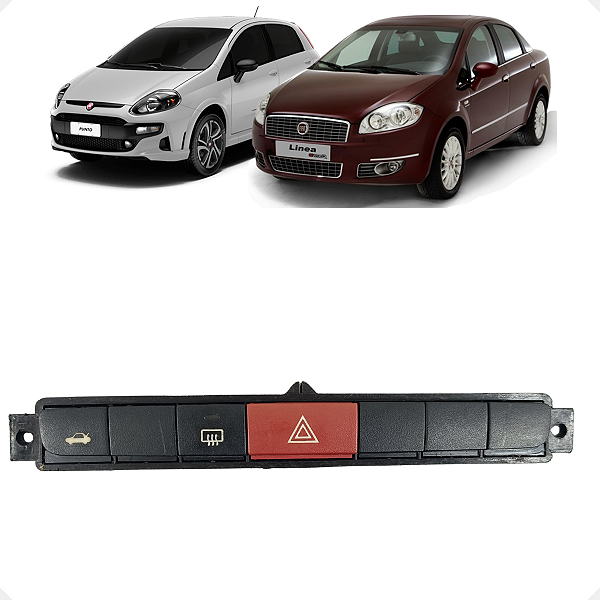 Botão Pisca Alerta Desembaçador  Abertura Tampa Linea Punto