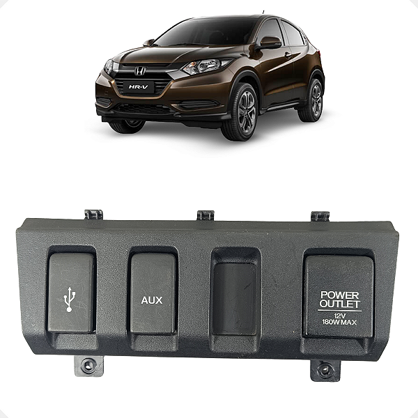 Entrada Auxiliar USB Tomada 12v Honda HR-V 2016 a 2021