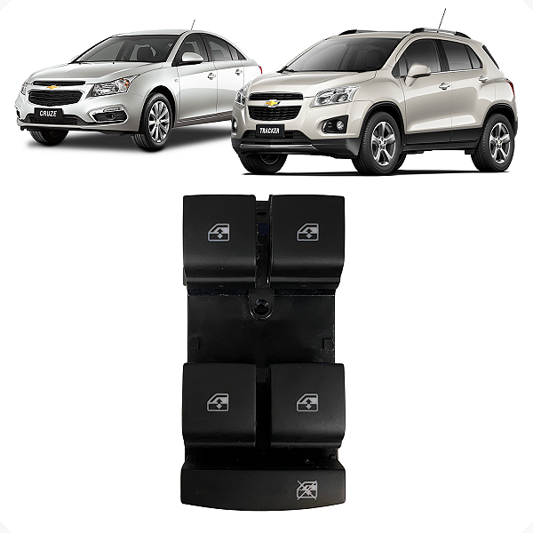 Botão Comando Vidro Elétrico GM Cruze Tracker 2017 a 2020