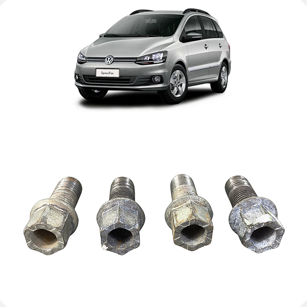 Jogo 4 Parafuso Roda Vw Spacefox Msi 2017 17mm