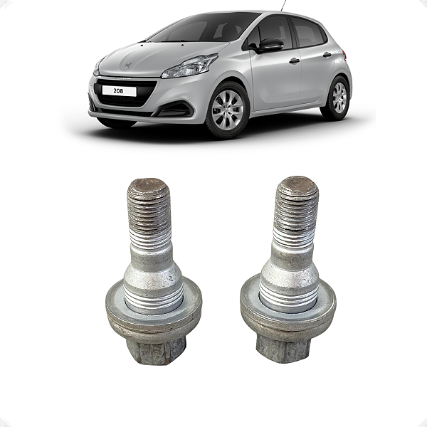 Par Parafuso Roda Peugeot 208 Citroen  C3 C/ arruela 17mm