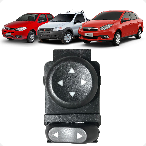 Botão Regulagem Retrovisor Fiat Palio Siena Strada 2003 2011