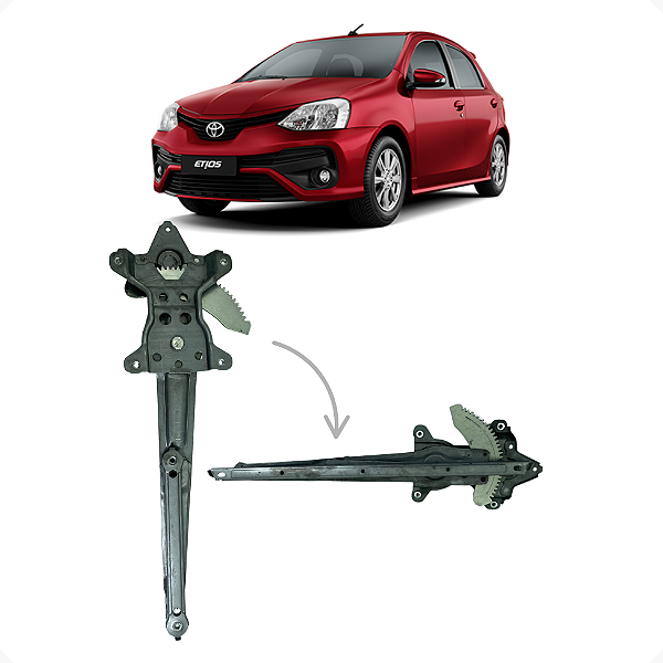 Máquina Vidro S/Motor Dianteiro Direito Etios 2012 a 2021