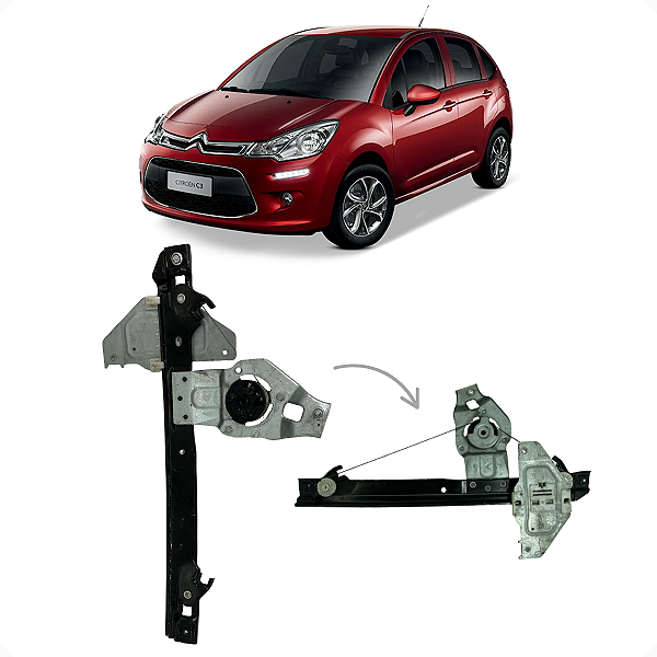Maquina Vidro S/ Motor Traseiro Direito Citroen C3 2013 2016