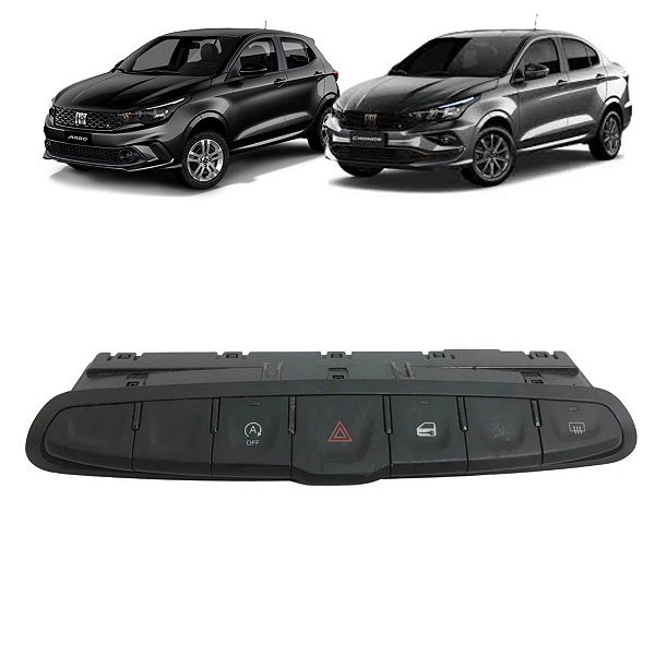 Botão Comando Pisca Alerta Fiat Argo Cronos 2018 a 2022