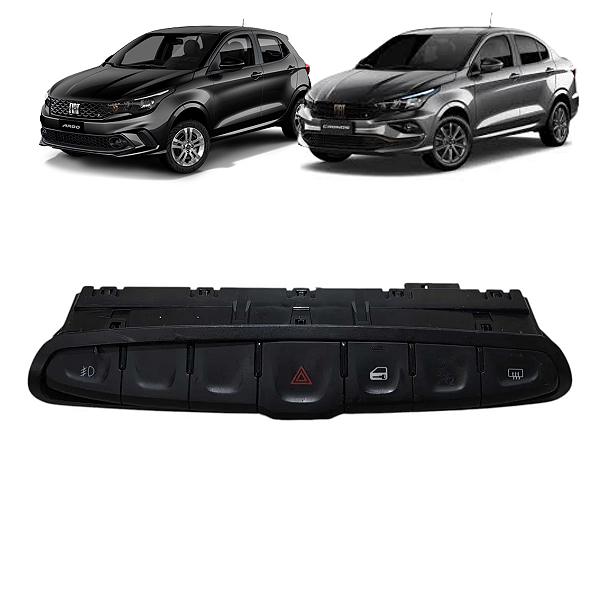 Botão Farol Milha Pisca Alerta Trava Porta Fiat Argo 2018