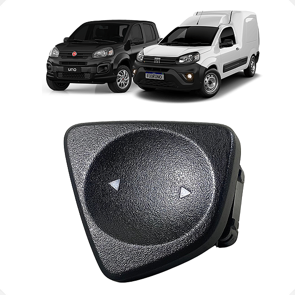 Botão Interruptor Vidro Elétrico Esquerdo Fiat Uno Vivace / Novo Uno / Fiorino 2010-2015 - Peça Original PN 100179220, Preto, Plug-and-Play