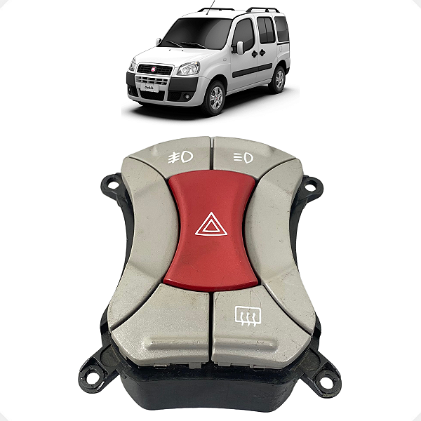Botão Pisca Alerta Desembaçador Milha Fiat Doblô 2011 a 2021