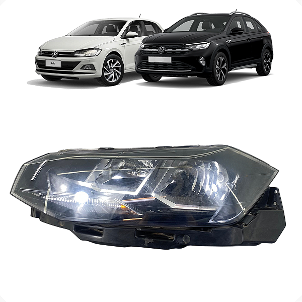 Farol Esquerdo Volkswagen Polo Nivus Tsi 2019 2020 Detalhe