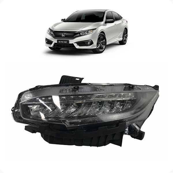 Farol Esquerdo Honda Civic 2017 2018 2019 2020 Recuperado