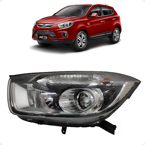 Farol Esquerdo Jac T6 2015 2016 C/ Detalhes