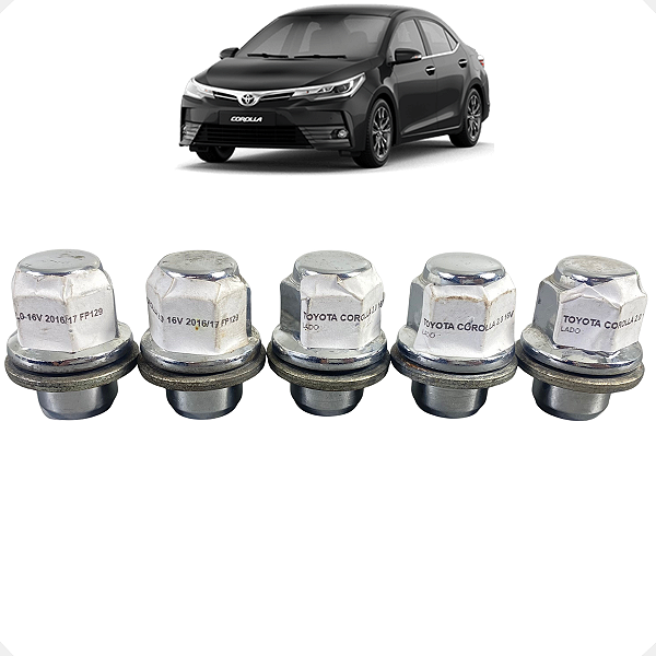 Jogo 5 Porcas Parafuso Roda Toyota Corolla 2015 2016 2017