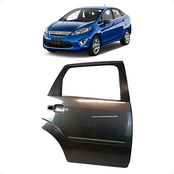 Porta Traseira Direita Ford Fiesta 2011 2012 2013 C/Detalhe