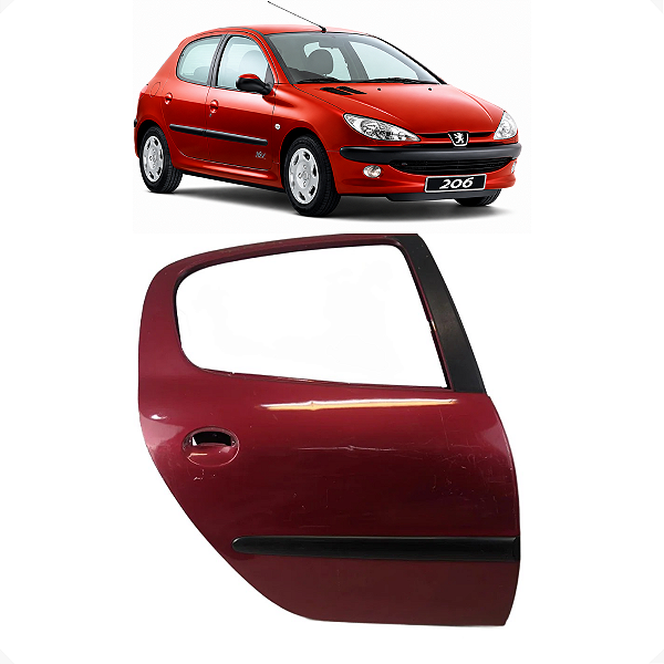 Porta Traseira Direita Peugeot 206 2003 20074 C/Detalhe