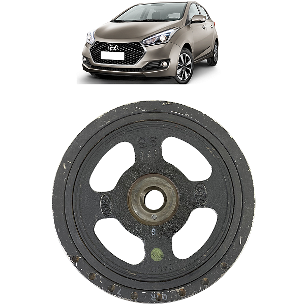 Polia Virabrequim Hyundai Hb20 1.0 3cc 2015 2016 2017 a 2020