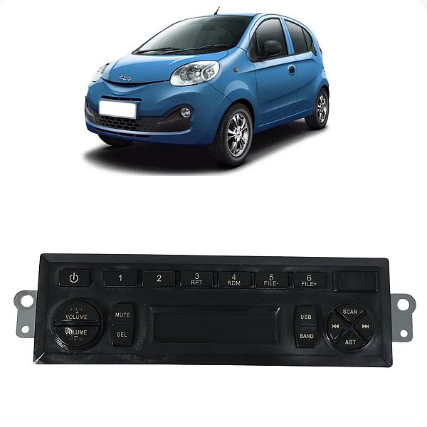 Rádio CD Player Multimídia Chery QQ 2017 2018 2019 Detalhe