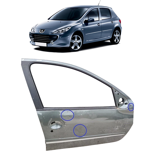 Porta Dianteira Direita Peugeot 207 2013 4p Para Recuperar