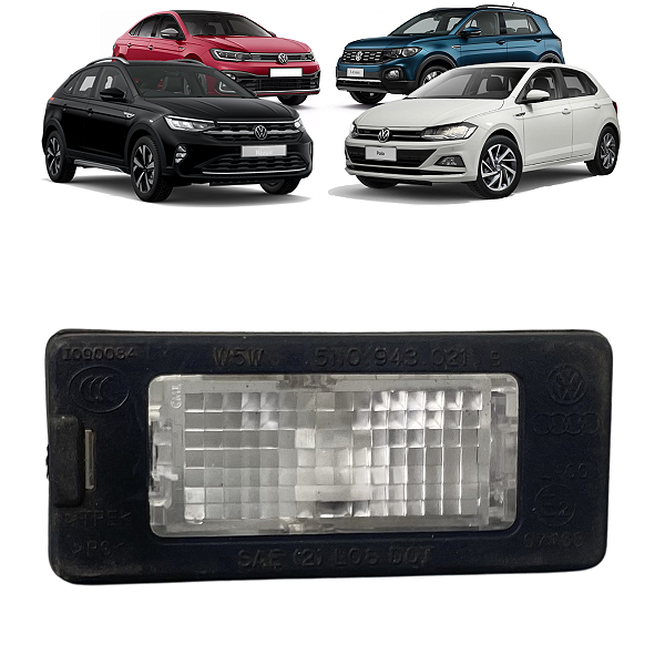 Luz Placa Volkswagen Nivus Polo T-Cross Virtus 2018 2019