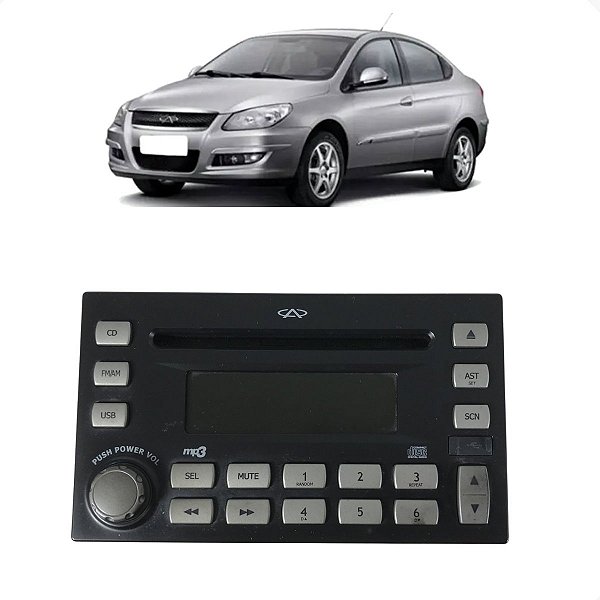 Rádio Som Leitor Chery Cielo 1.6 2010 2011 2012 2013 2014