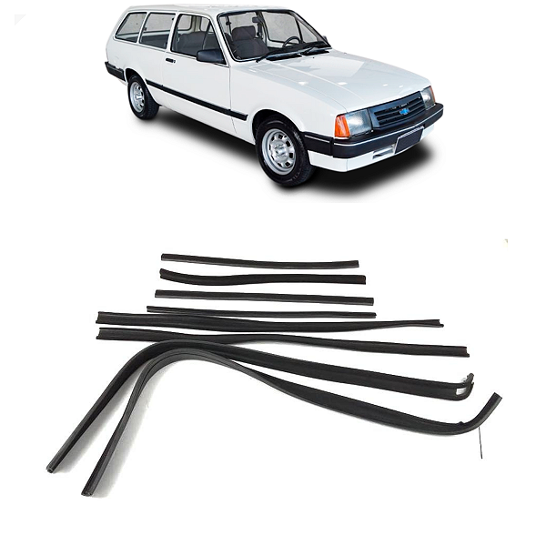 Jogo Canaleta Vidro 8 Peças Chevette 1983 a 2000