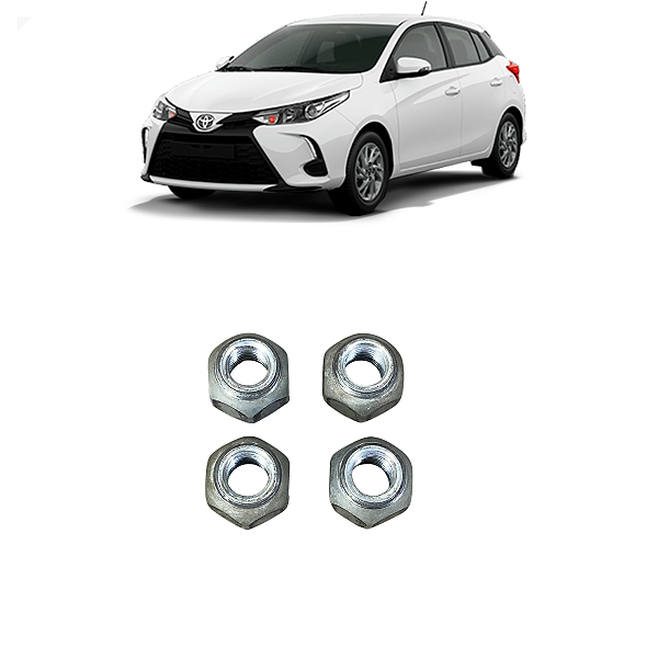 Jogo 4 Porcas Roda Toyota Yaris  1.5 2019 2020 a 2024