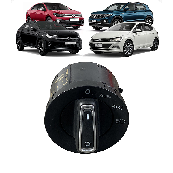 Chave Comando Farol VW Virtus Nivus Polo T-Cross 2018 2019