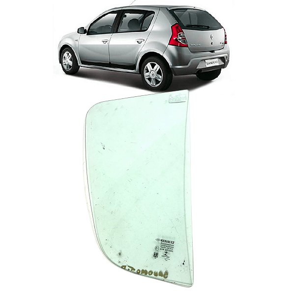 Vidro Fixo Traseiro Direito Renault Sandero 2008 2009 a 2014