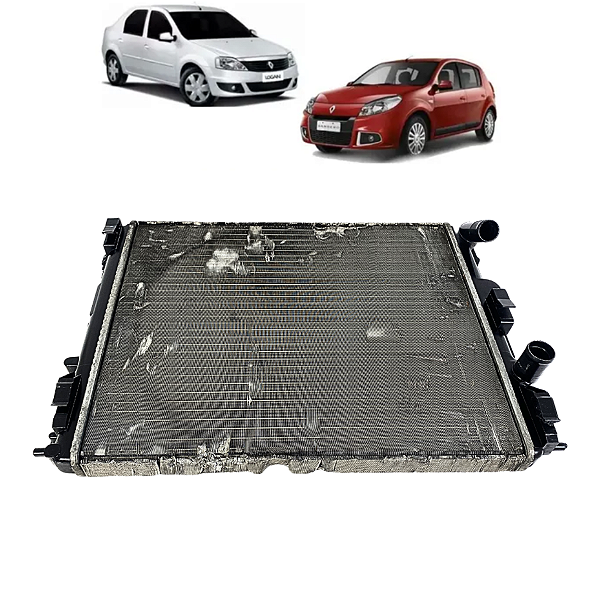 Radiador Renault Logan Sandero Clio 2007 a 2011 Detalhe