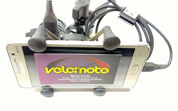 Suporte Celular Gps C/ Carregador P/ Moto