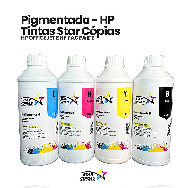 Kit de Tinta Star Cópias Pigmentada HP – 4 Litros (CMYK)