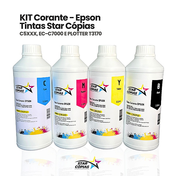 Kit de Tinta Star Cópias Corante Epson – 4 Litros (CMYK)