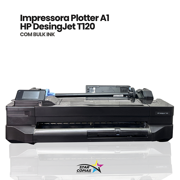 Impressora Plotter A1 HP DesignJet T120 | Com Bulk-Ink