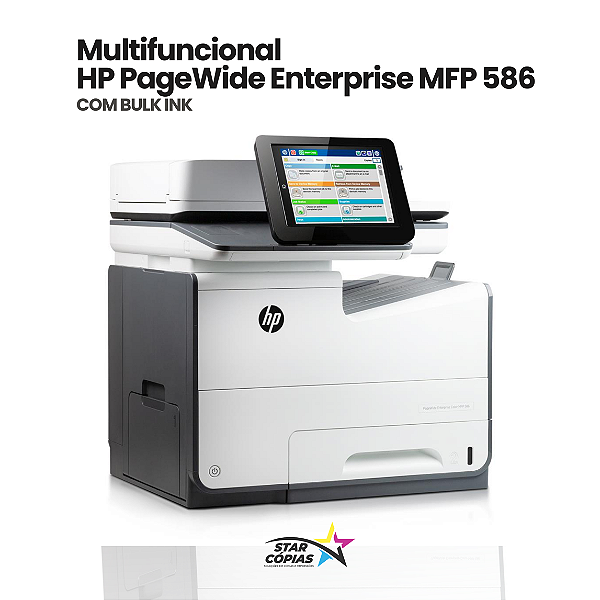 Multifuncional HP PageWide Enterprise Color MFP 586/58650 | com Bulk-Ink - REVISADA