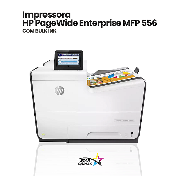 Impressora HP PageWide Enterprise Color 556/ 55650dn | com Bulk-Ink - REVISADA