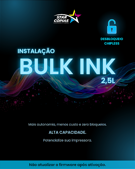 Instalação Bulk Ink + Desbloqueio Chipless | Epson WorkForce WF-C5790 /C5390 / C5810 + HP 7740 9730
