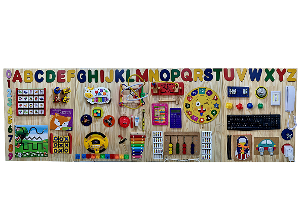 PAINEL DE ATIVIDADES SENSORIAIS MONTESSORI GIGANTE 2,40x80