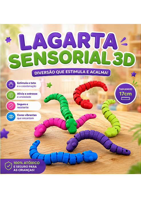LAGARTA SENSORIAL 3D