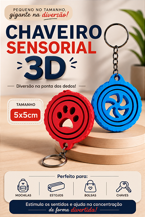 CHAVEIRO SENSORIAL 3D
