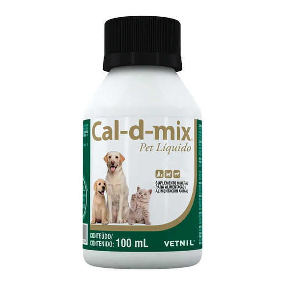 Cal-d-mix: suplemento vitamínico para animais 100 ml
