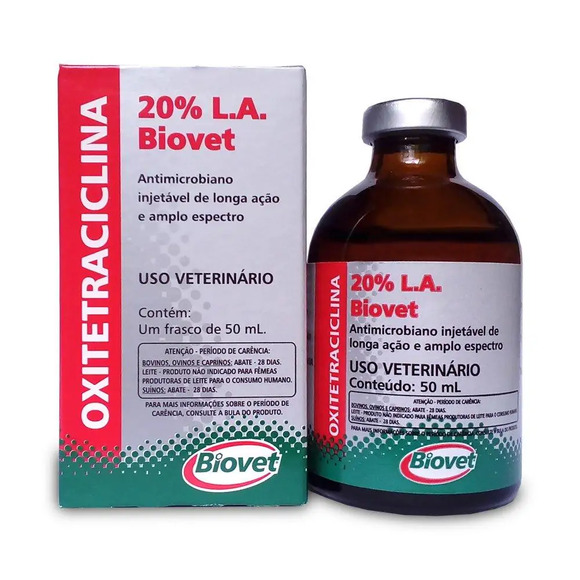 Oxitetraciclina 20% Injetável 50 ml Biovet Único