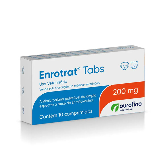 Enrotrat Tabs Antimicrobiano 200mg 10 Comprimidos