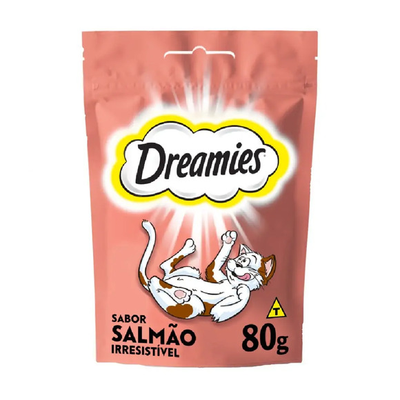 Petisco Dreamies Salmão Irresistível Gatos Adultos 80g