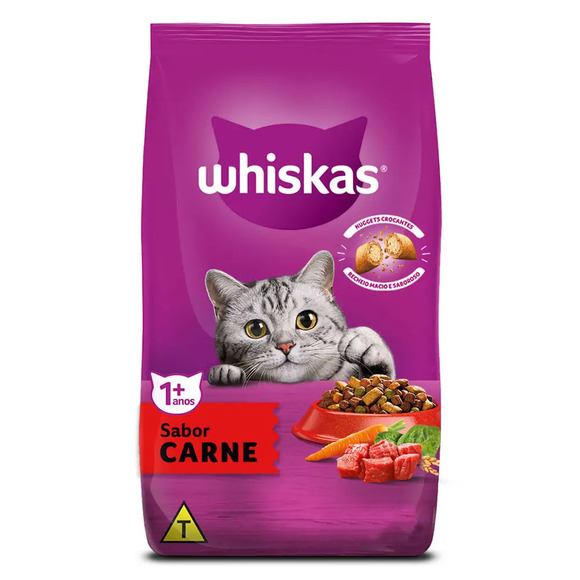 Ração Whiskas Gatos Adultos Carne 1 kg