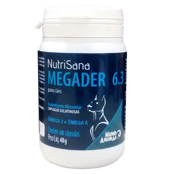 Megader 6.3 Para Cães Mundo Animal 60 cápsulas