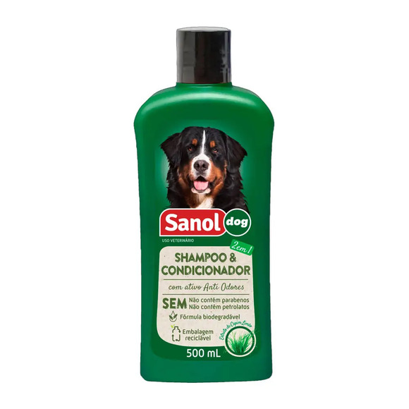 Shampoo e Condicionador 2 em 1 para Cães Sanol 500ml