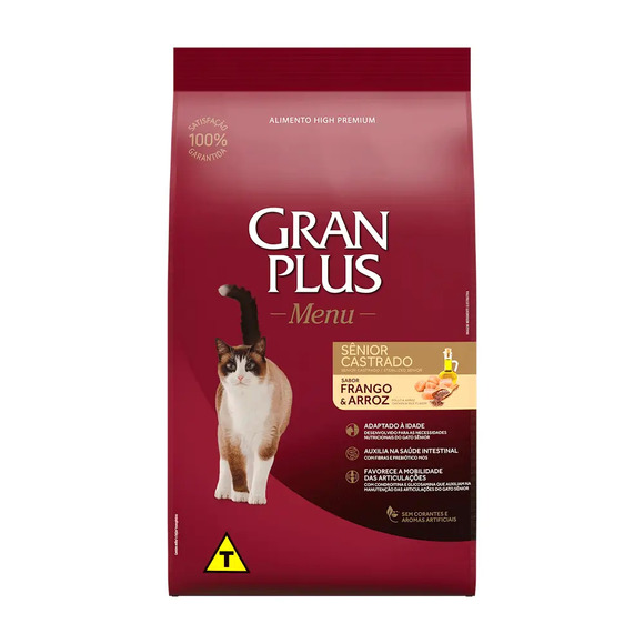 GranPlus Menu Gato Sênior Castrados Frango e Arroz 10,1 kg