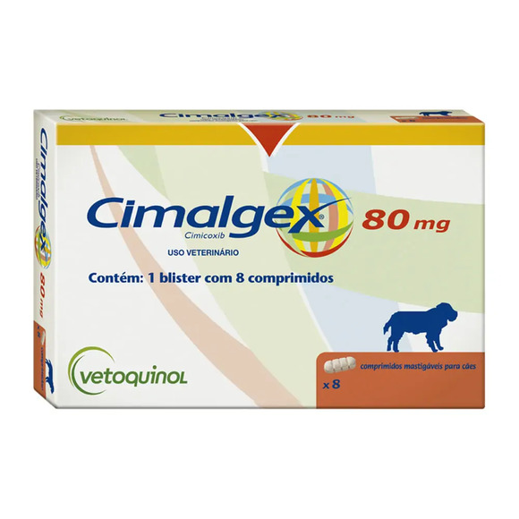 Cimalgex 80mg Anti-inflamatório para Cachorro Vetoquinol 8 comprimidos