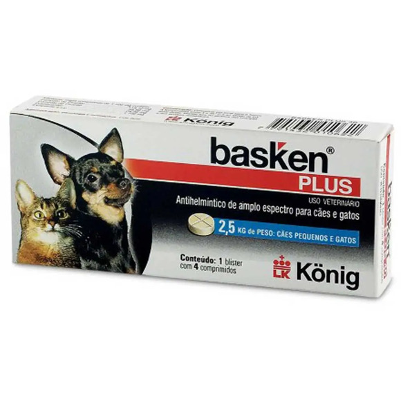 Vermífugo Basken Plus 10 4 comprimidos