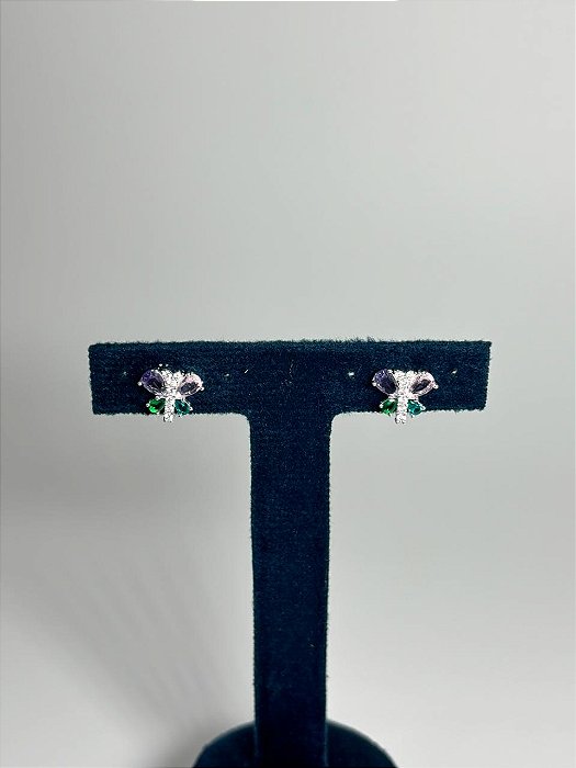 Brinco Borboleta mini cravejado